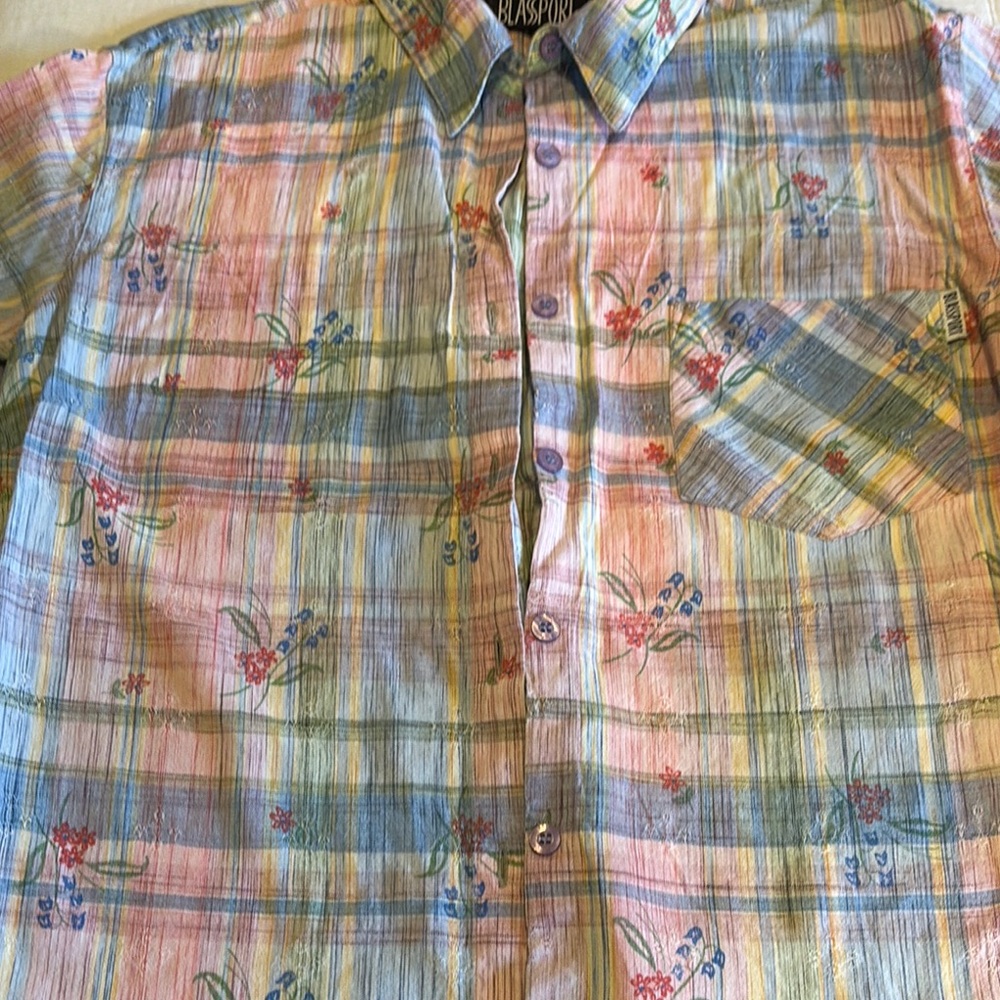 Plaid Men's Shirt with Multicolor Design